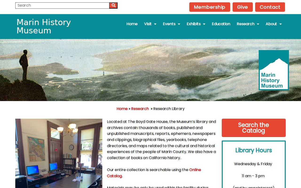 Marin County residents directory reference to the Marin History Museum research library