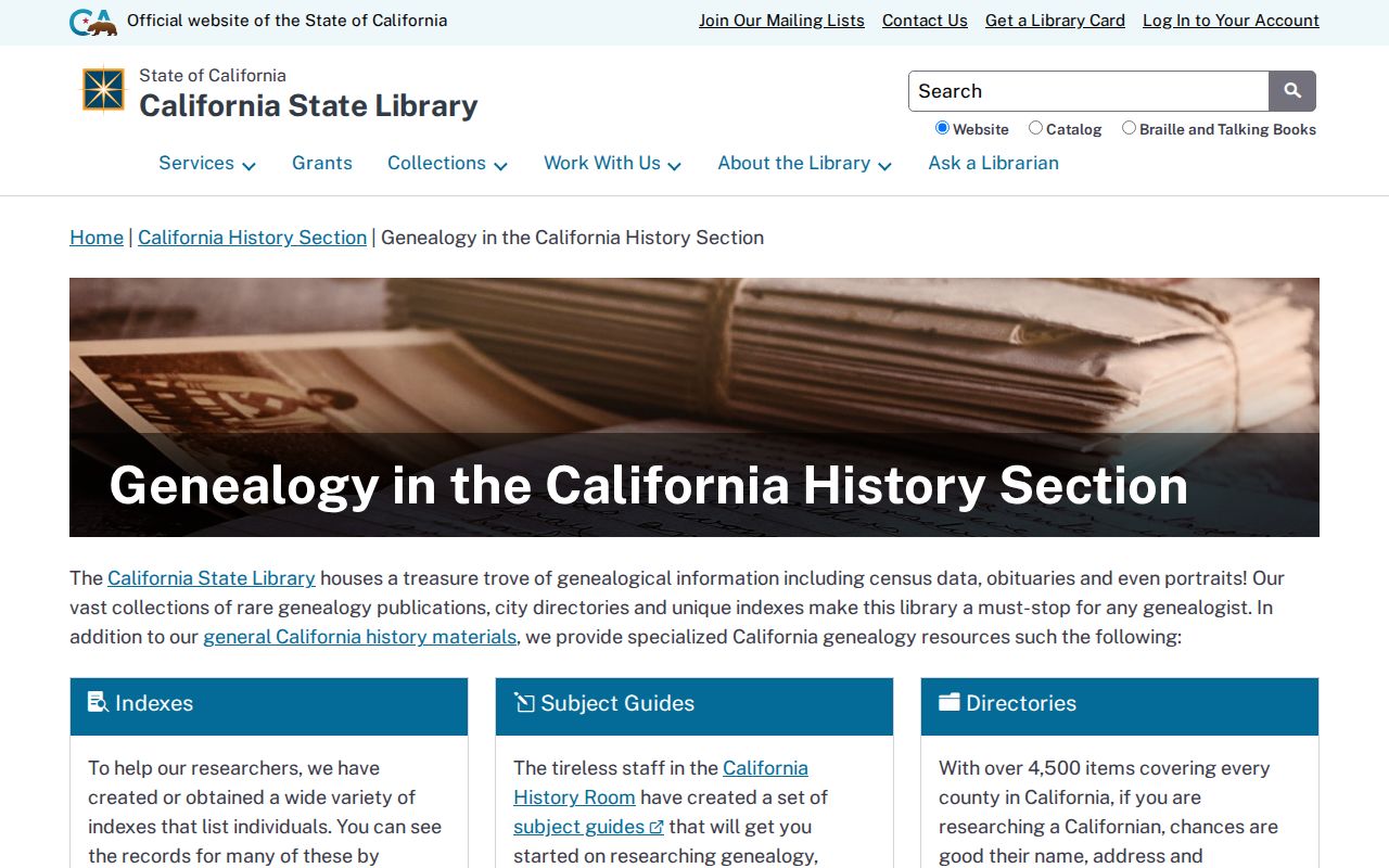 Marin County previous residents California State Library genealogy
