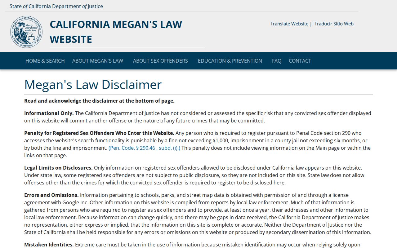 Marin County resident lookup at an official California public registry