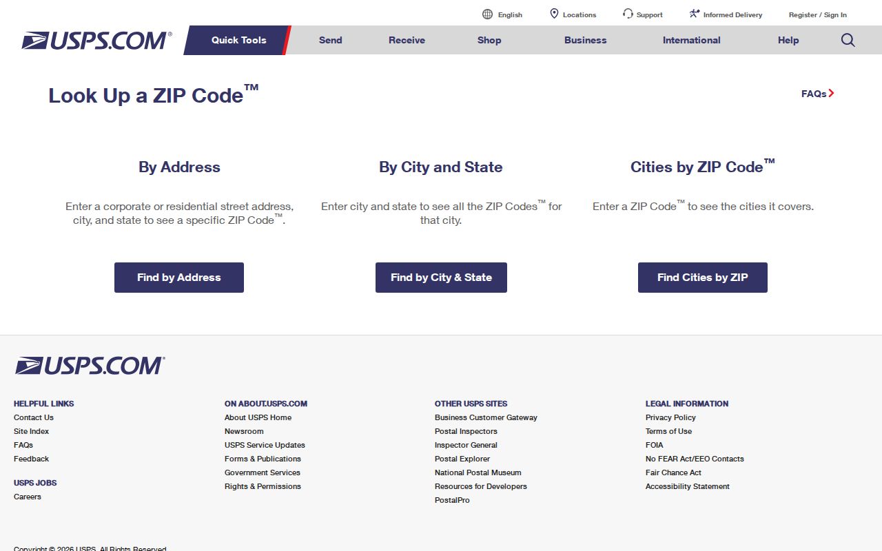 Marin County ZIP code directory address verification at USPS